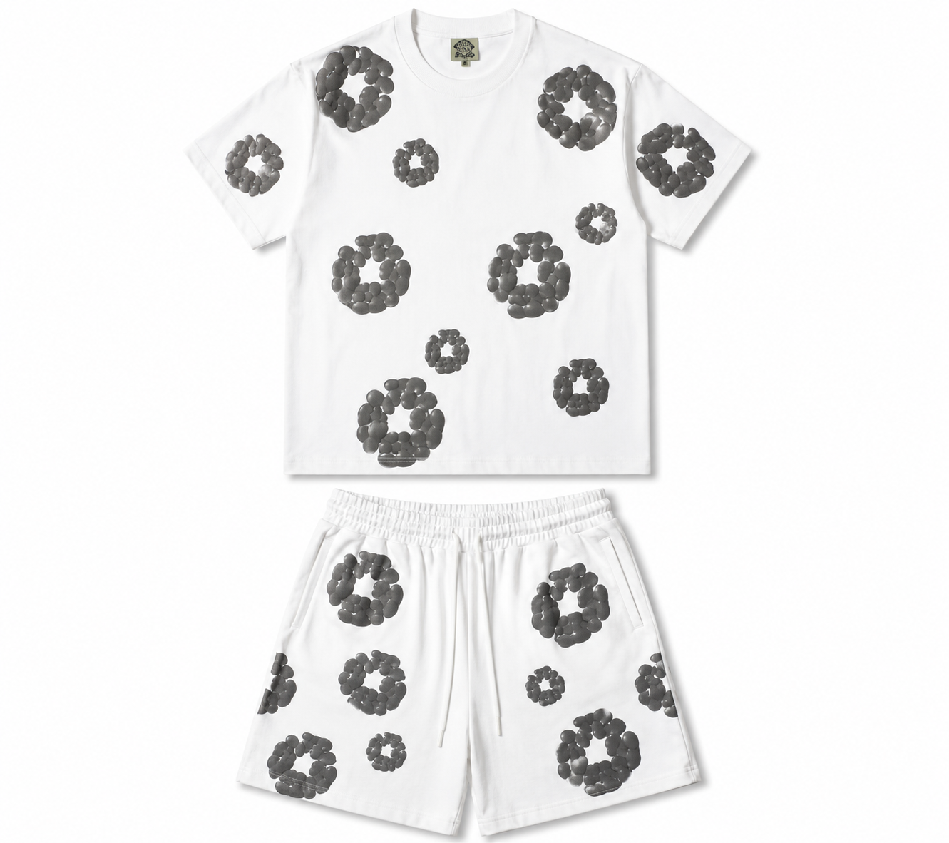 Denim Tears Set Weiss Grau