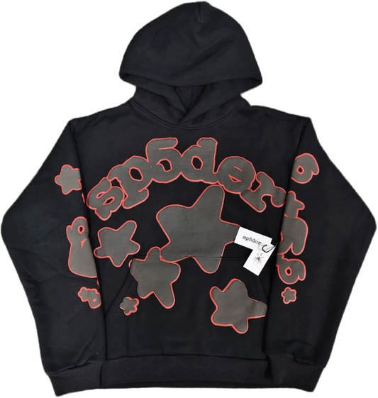 sp5der hoodie schwarz/rot
