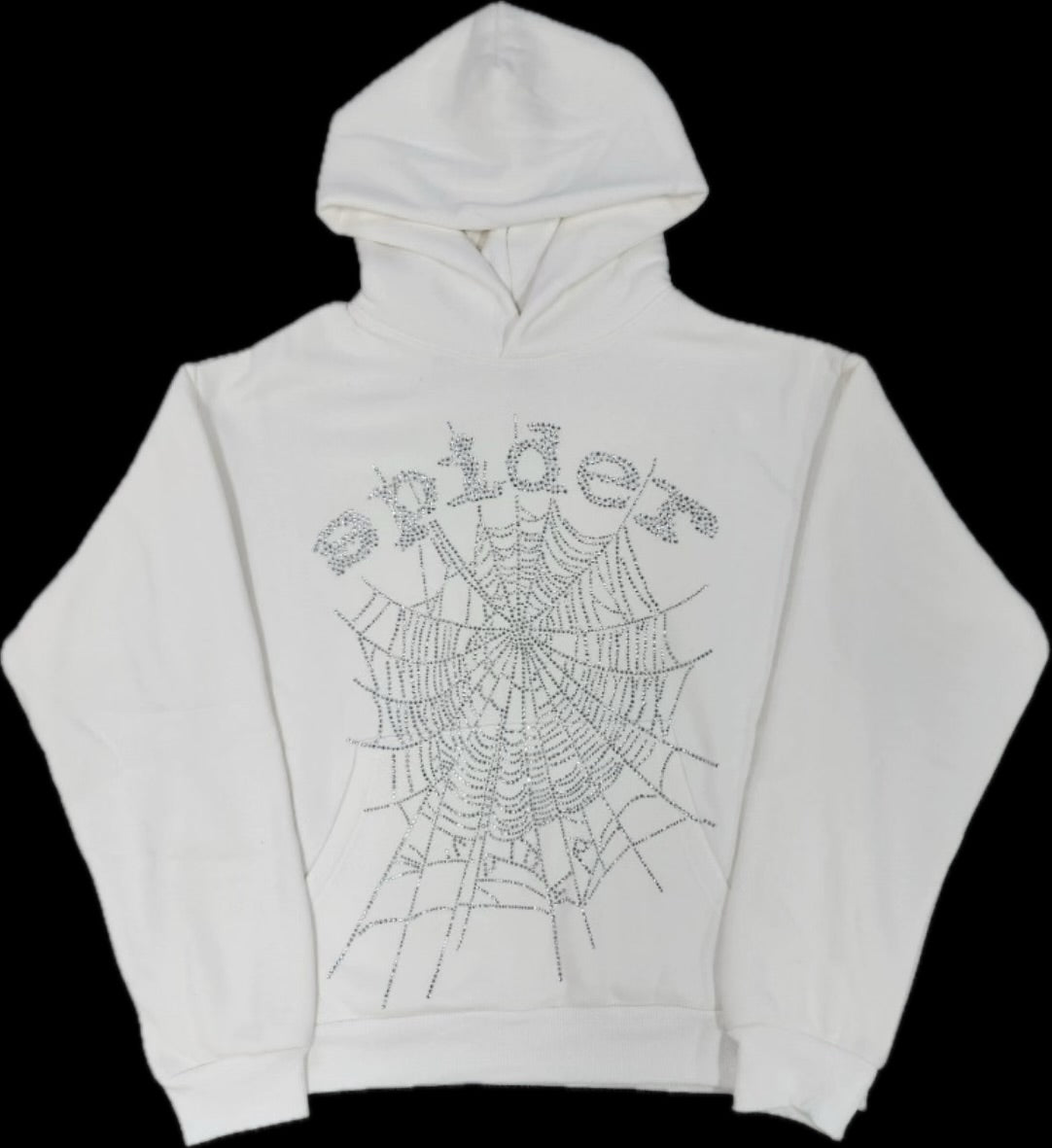sp5der hoodie weiss/diamanten