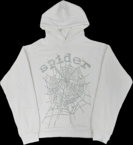 sp5der hoodie weiss/diamanten