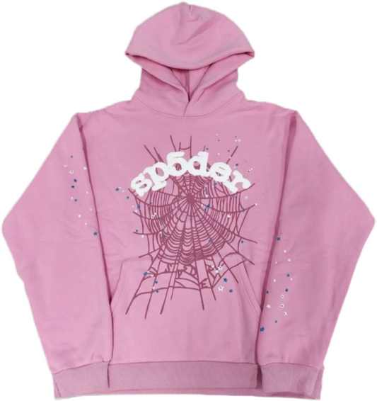 sp5der hoodie pink