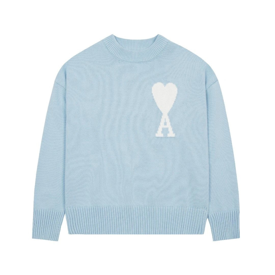 AMI Paris Strick Sweater Hellblau