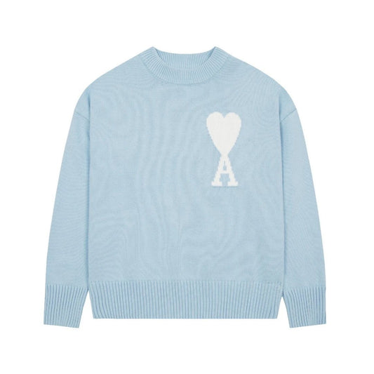 AMI Paris Strick Sweater Hellblau