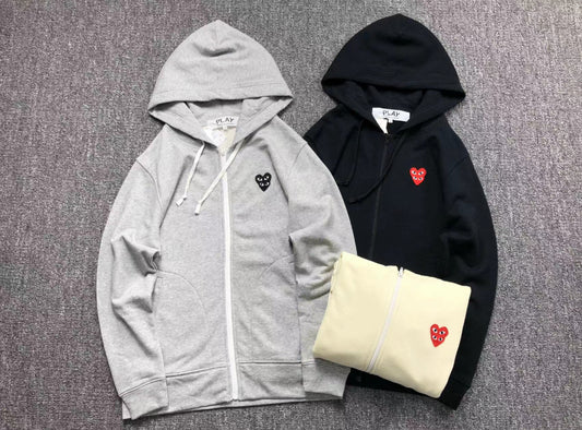 CDG Double Heart Zipper