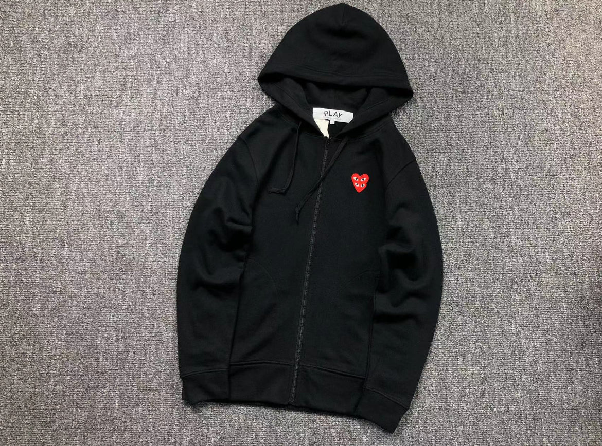 CDG Double Heart Zipper
