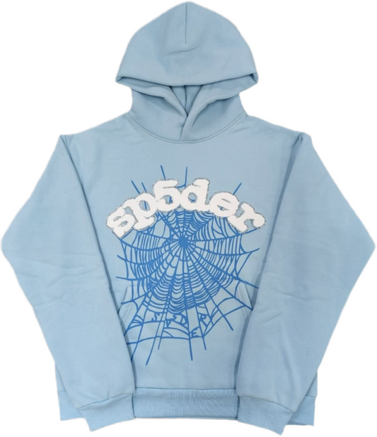 sp5der hoodie baby blau