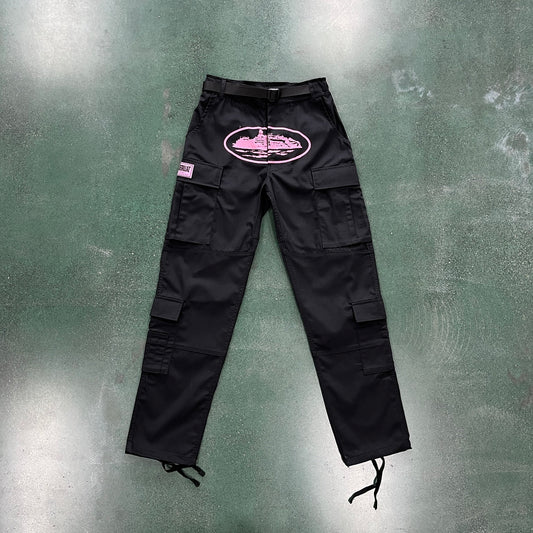 CRTZ Cargo Hosen in Schwarz/Pink