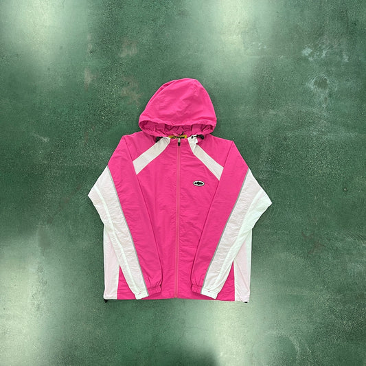 CRTZ Windbreaker Jacke in Pink/Weiss