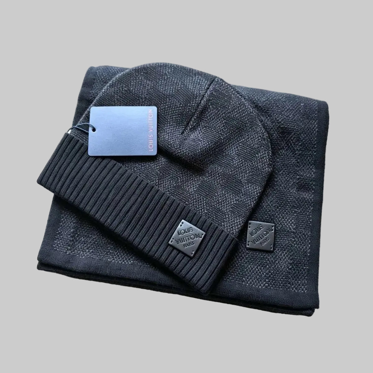 Louis Mütze & Schal Set Schwarz